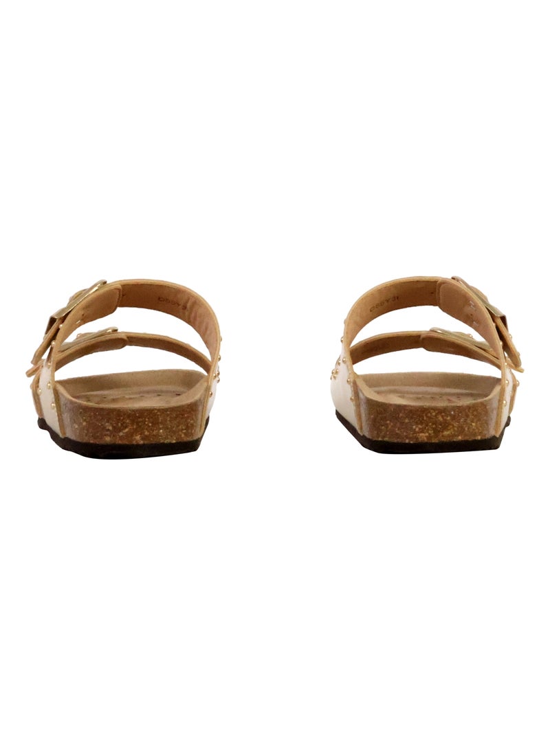Mules Cuir Geox Brionia Doré/or - Kiabi