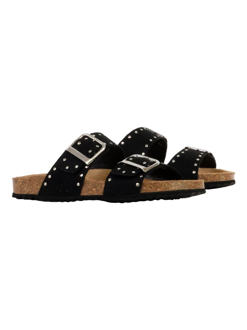 Mules Cuir Geox Brionia Noir - Kiabi