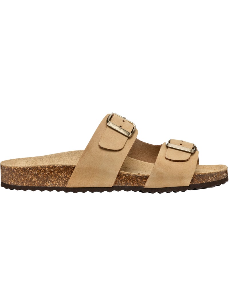 Mules Cuir Geox Brionia Taupe - Kiabi