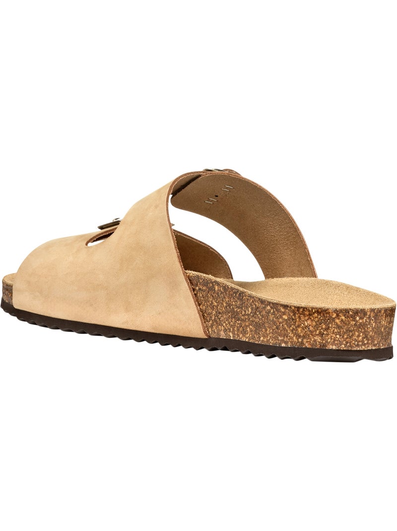 Mules Cuir Geox Brionia Taupe - Kiabi