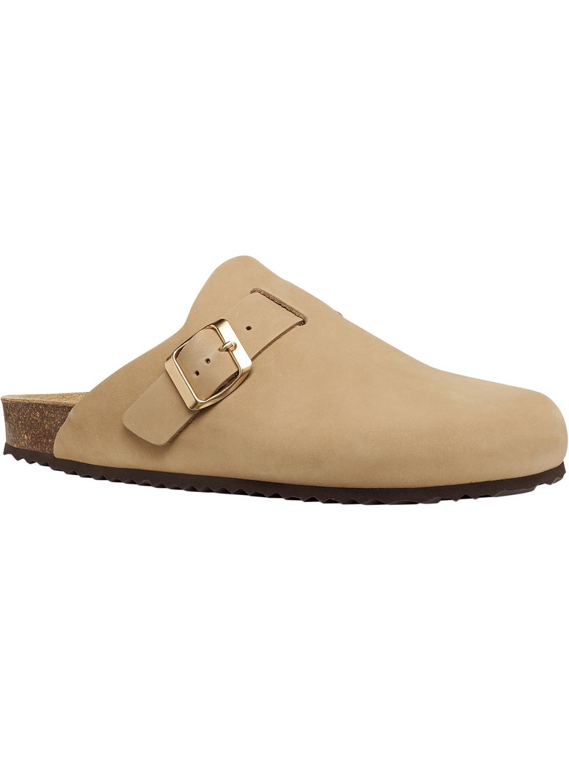 Mules Cuir Geox Brionia Taupe - Kiabi