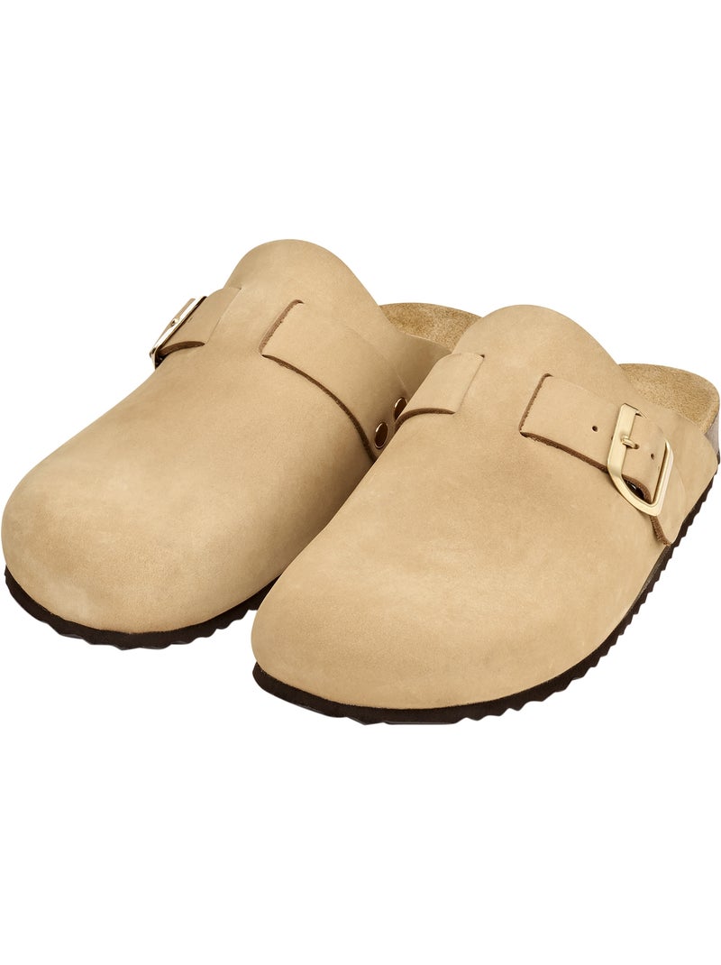 Mules Cuir Geox Brionia Taupe - Kiabi
