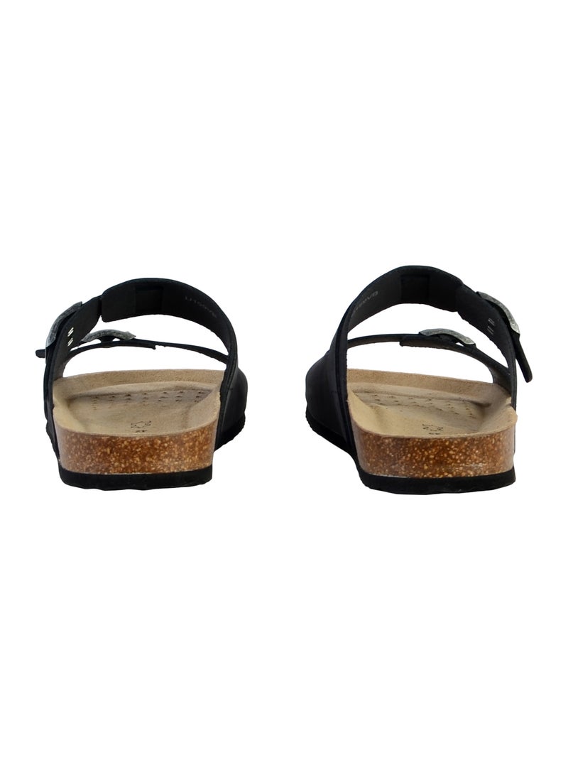 Mules Cuir Geox Ghita Noir - Kiabi