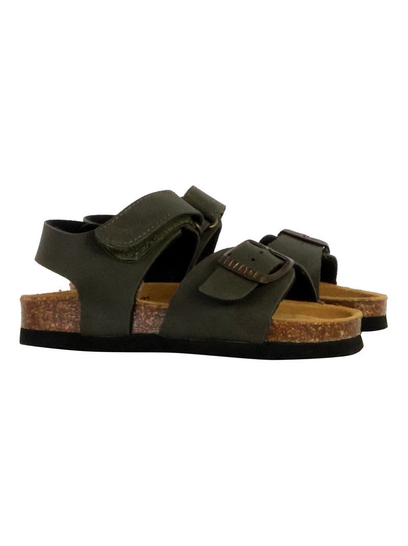 Mules Cuir Junior Plakton Parker Kaki - Kiabi