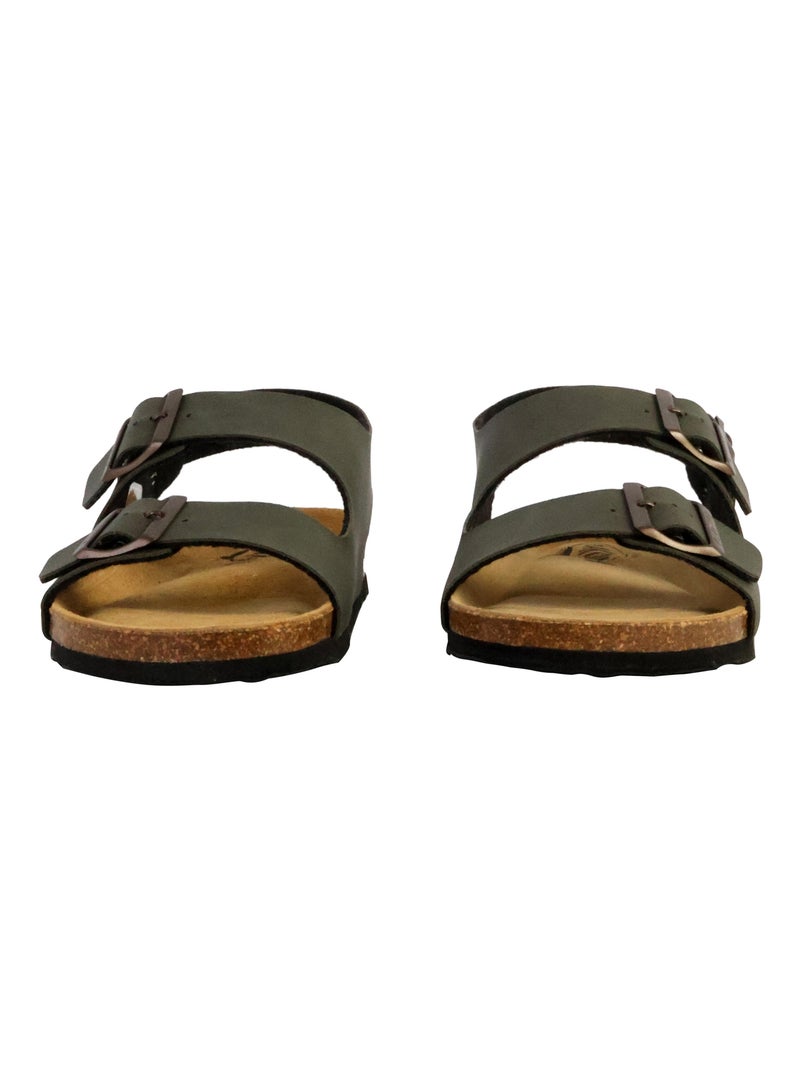 Mules Cuir Plakton Baku Kaki - Kiabi