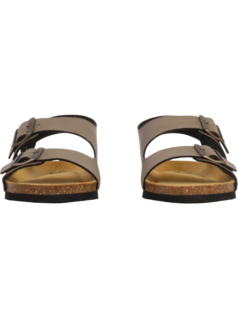 Mules Cuir Plakton Baku Taupe - Kiabi