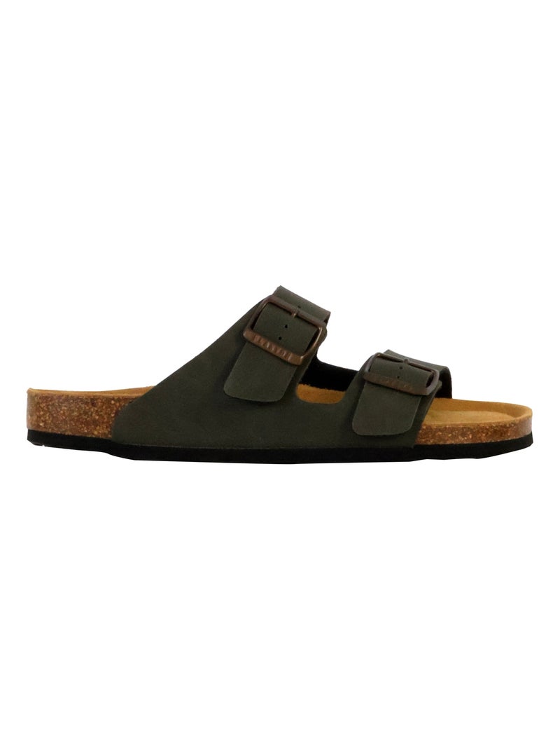 Mules Cuir Plakton Barna Kaki - Kiabi