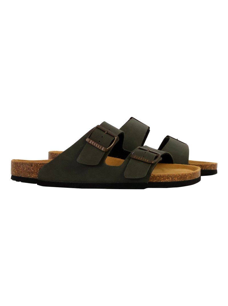 Mules Cuir Plakton Barna Kaki - Kiabi