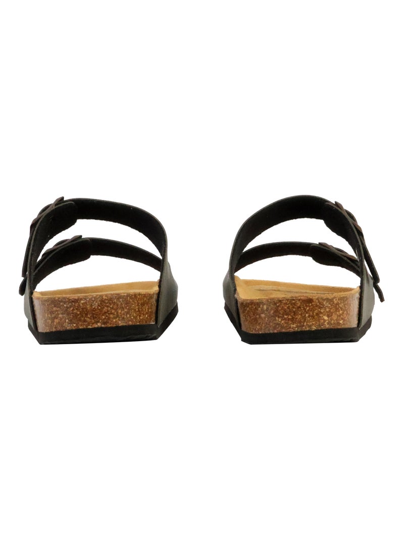 Mules Cuir Plakton Barna Kaki - Kiabi