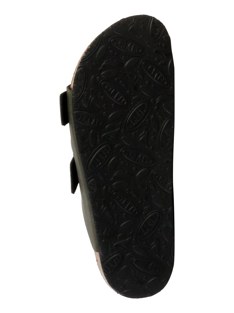 Mules Cuir Plakton Barna Kaki - Kiabi
