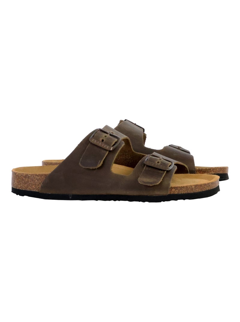 Mules Cuir Plakton Beta Kaki - Kiabi