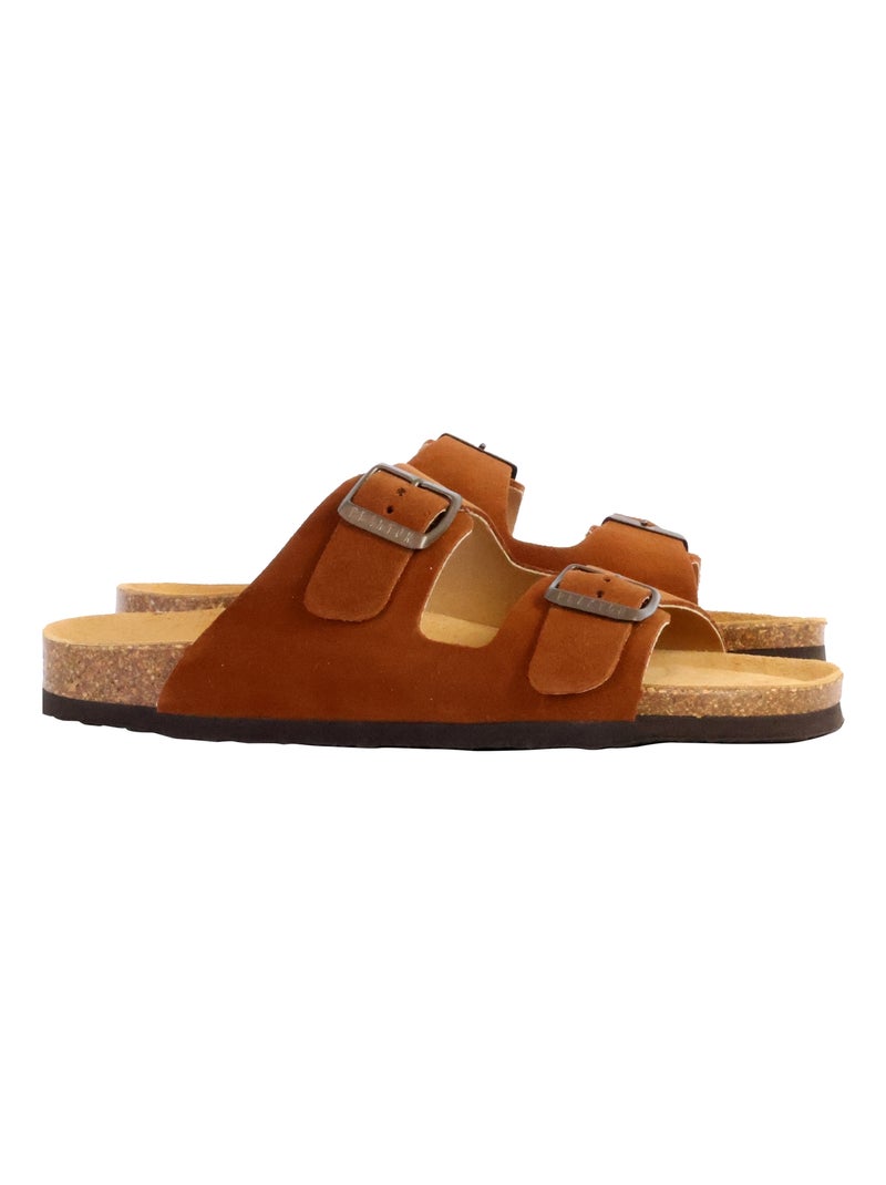 Mules Cuir Plakton Beta Marron tabac - Kiabi
