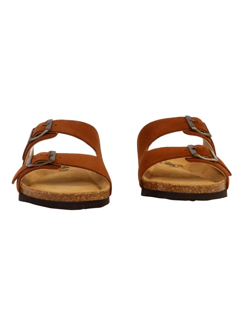 Mules Cuir Plakton Beta Marron tabac - Kiabi