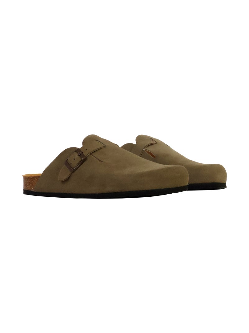Mules Cuir Plakton Blog Kaki - Kiabi