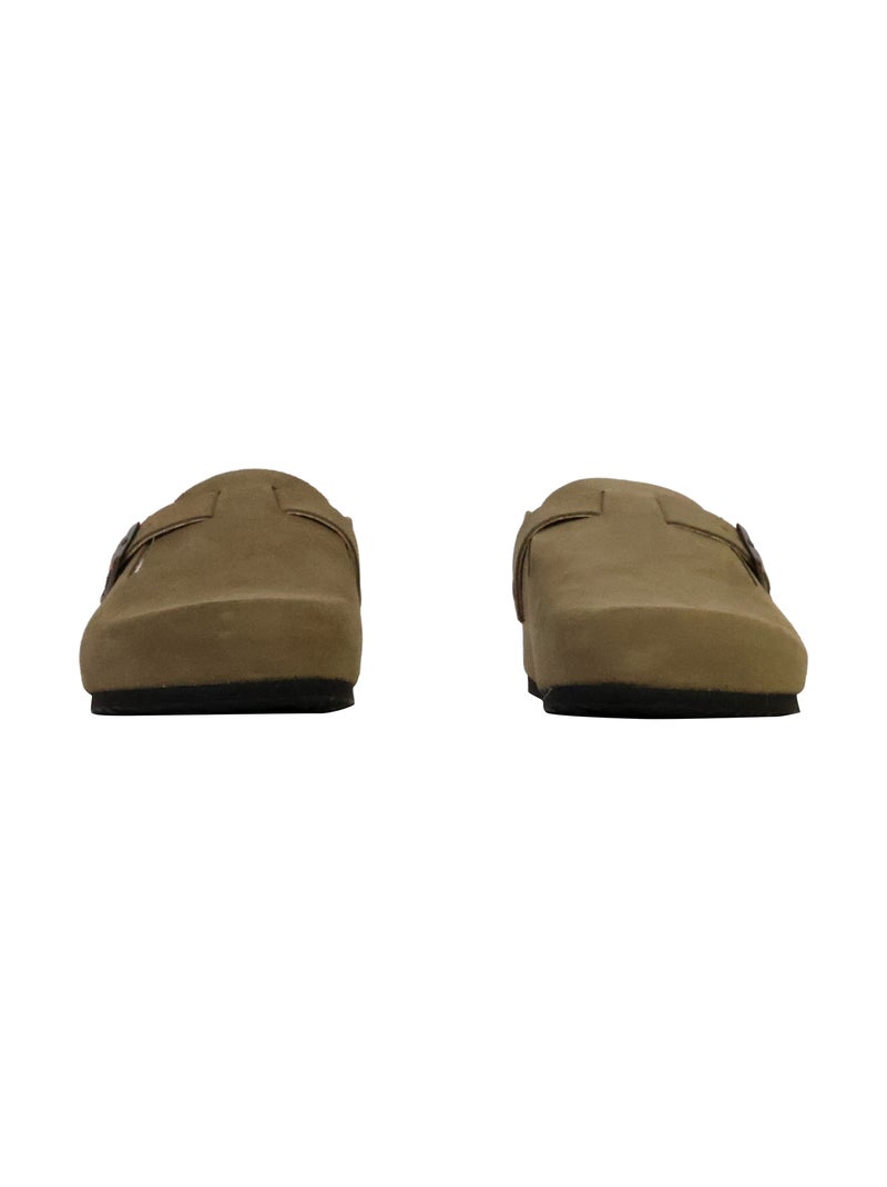 Mules Cuir Plakton Blog Kaki - Kiabi