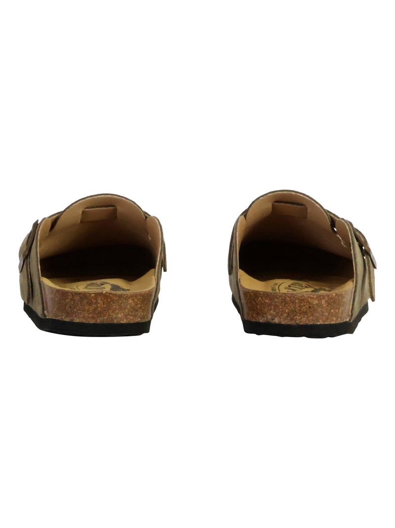 Mules Cuir Plakton Blogg Kaki - Kiabi