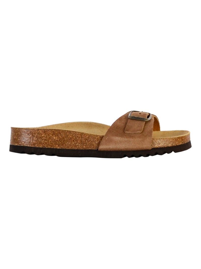Mules Cuir Scholl Estelle Taupe - Kiabi