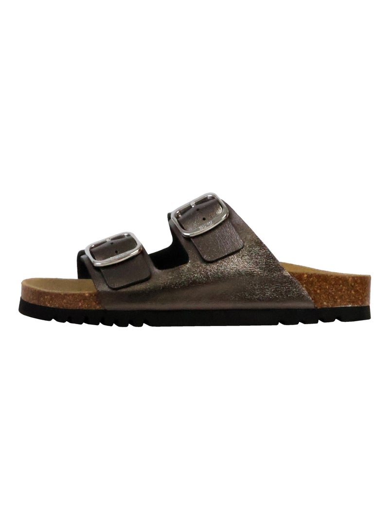 Mules Cuir Scholl Josephine Gris - Kiabi