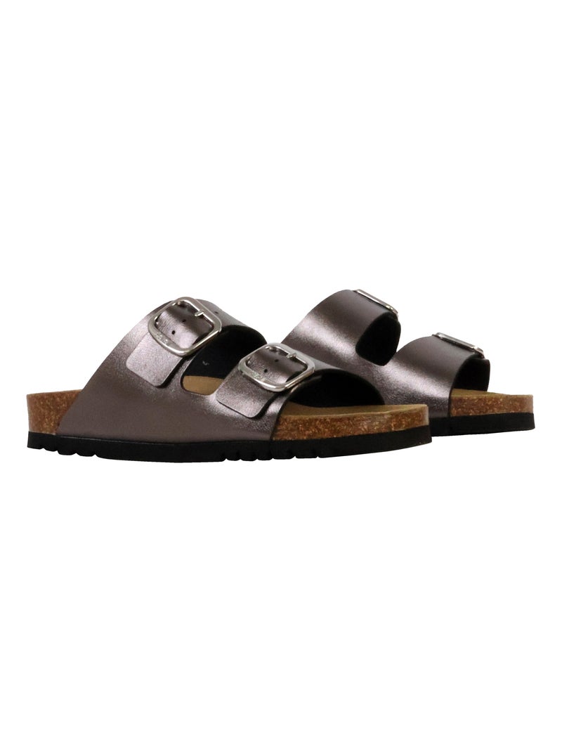 Mules Cuir Scholl Josephine Gris - Kiabi