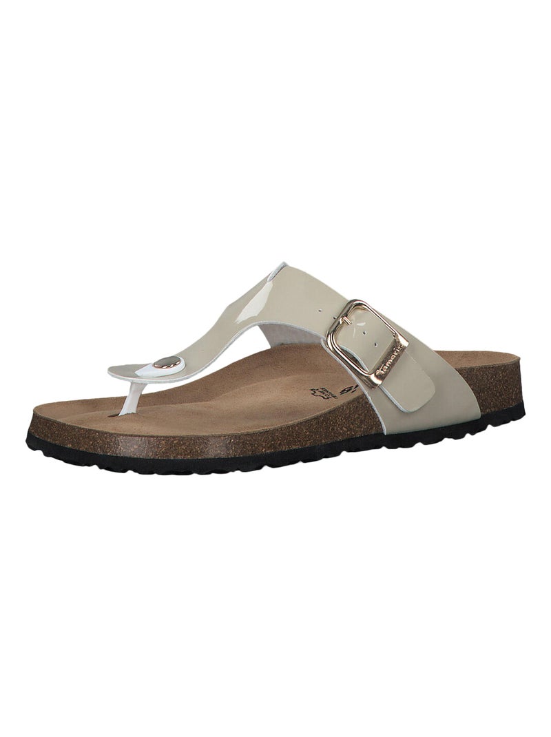 Mules Cuir Tamaris Beige - Kiabi