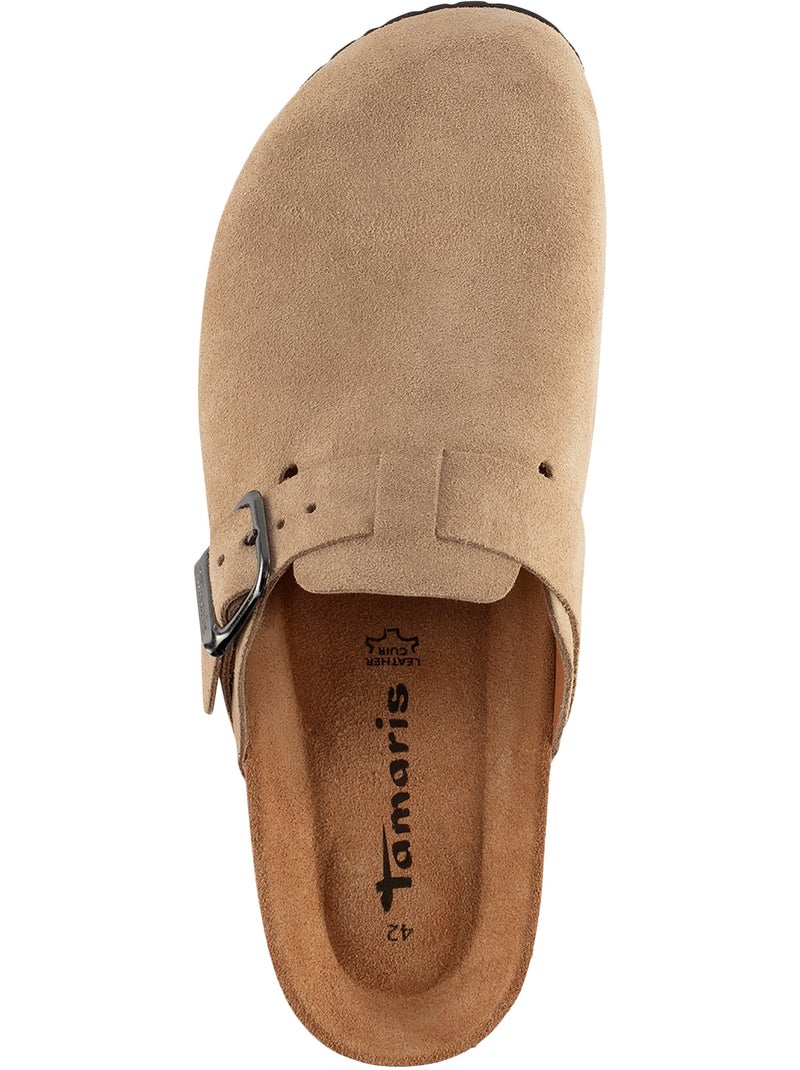 Mules Cuir Tamaris Beige - Kiabi