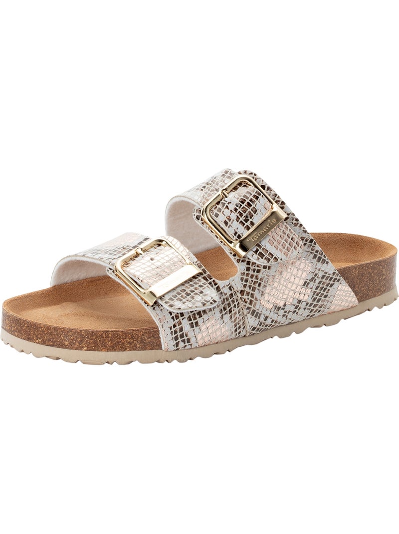 Mules Cuir Tamaris Beige - Kiabi