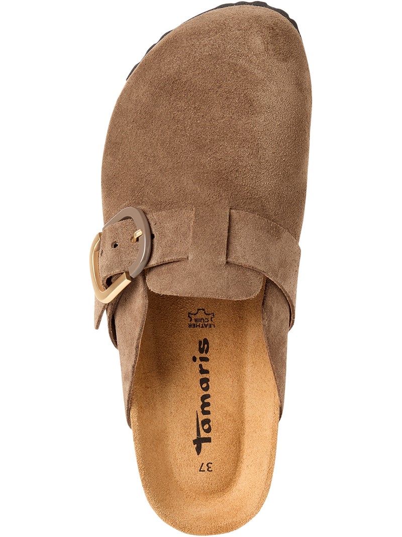 Mules Cuir Tamaris Marron - Kiabi