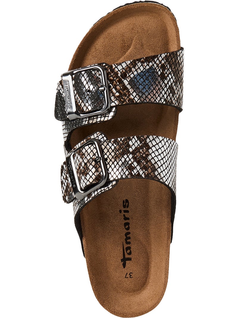 Mules Cuir Tamaris Noir - Kiabi