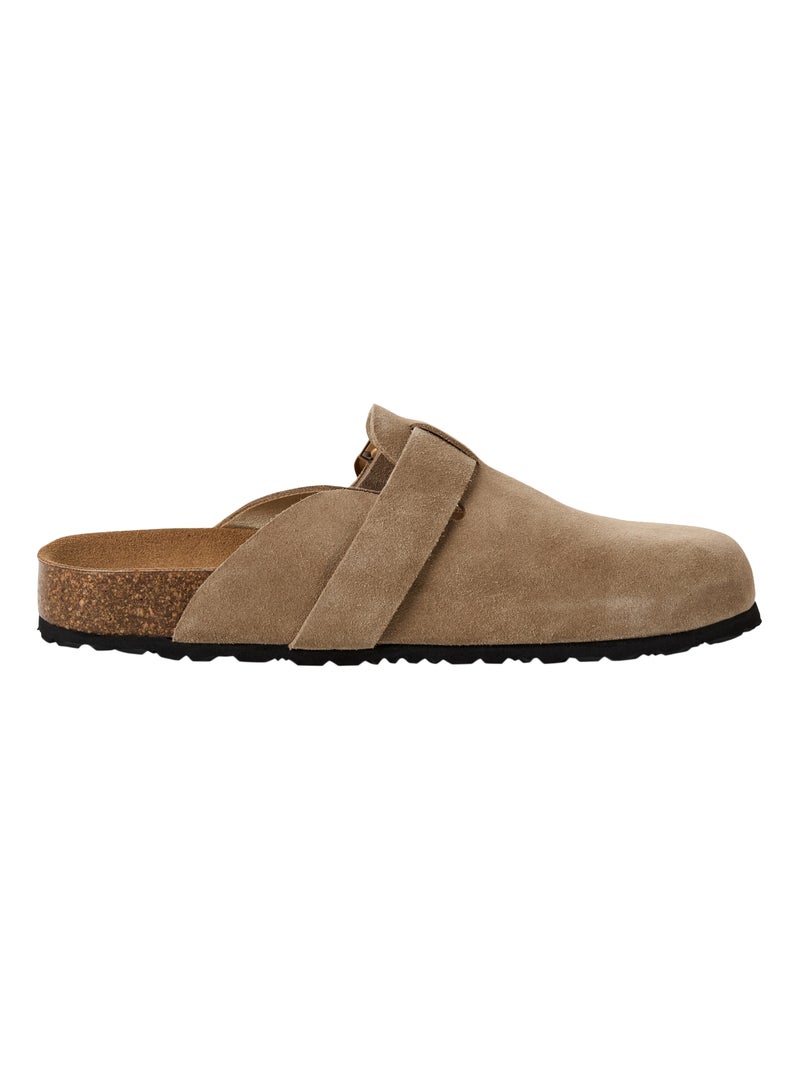 Mules Cuir Tamaris Taupe - Kiabi