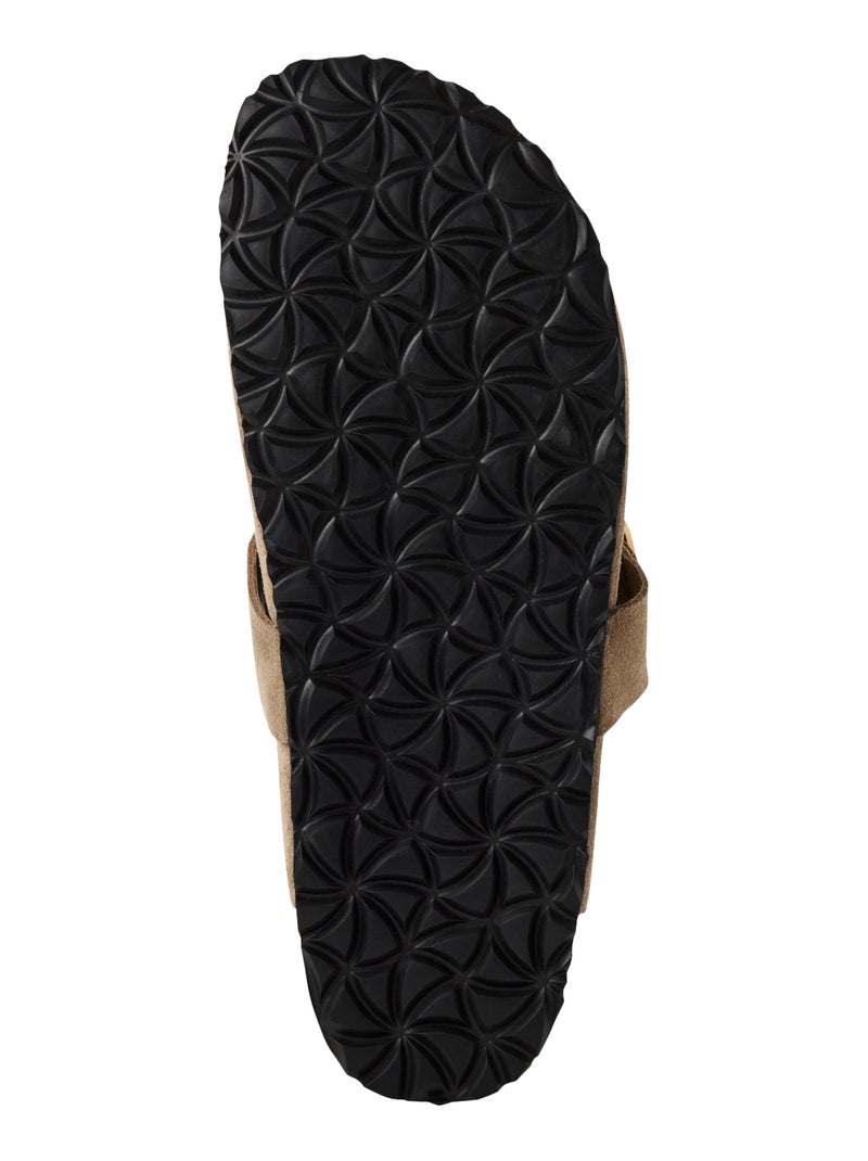 Mules Cuir Tamaris Taupe - Kiabi