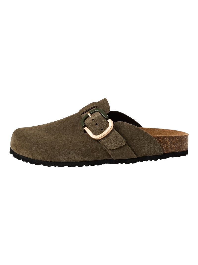 Mules Cuir Tamaris Vert - Kiabi