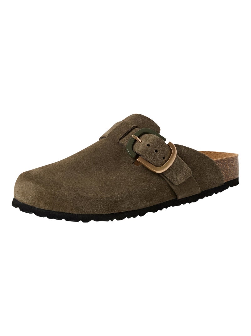 Mules Cuir Tamaris Vert - Kiabi