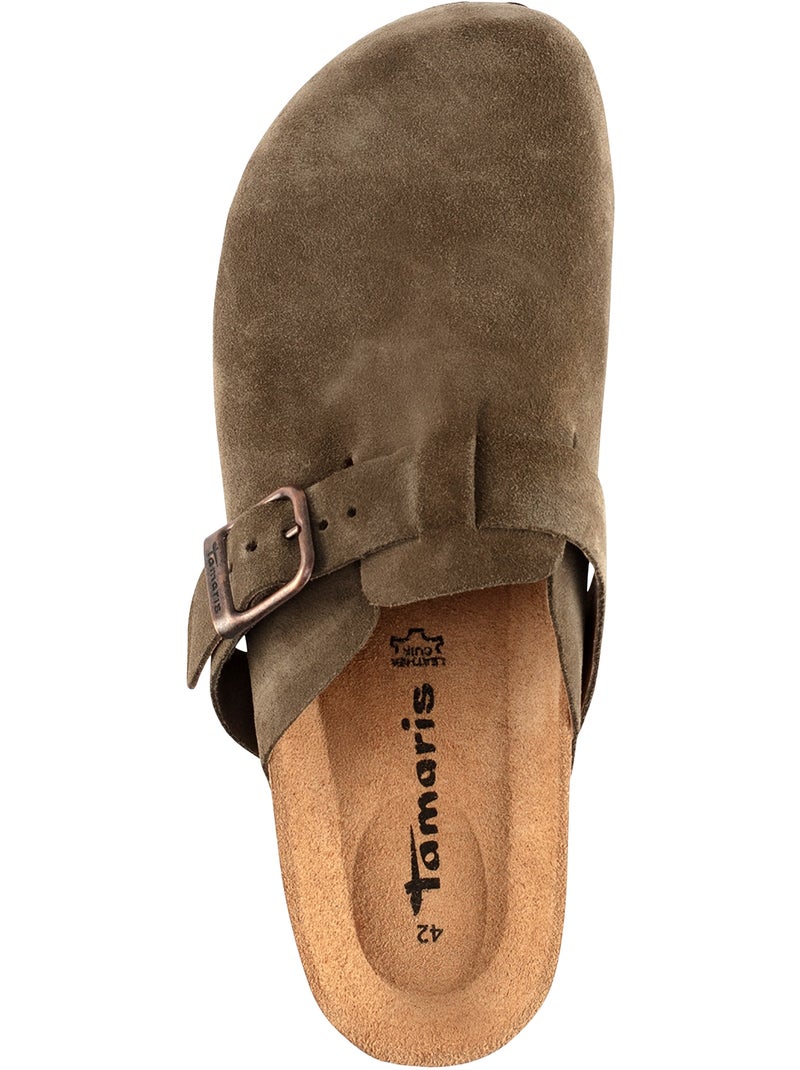 Mules Cuir Tamaris Vert - Kiabi