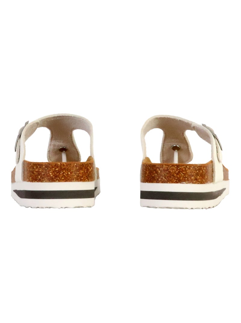 Mules Cuir Terre De Marins Rhodas Blanc - Kiabi