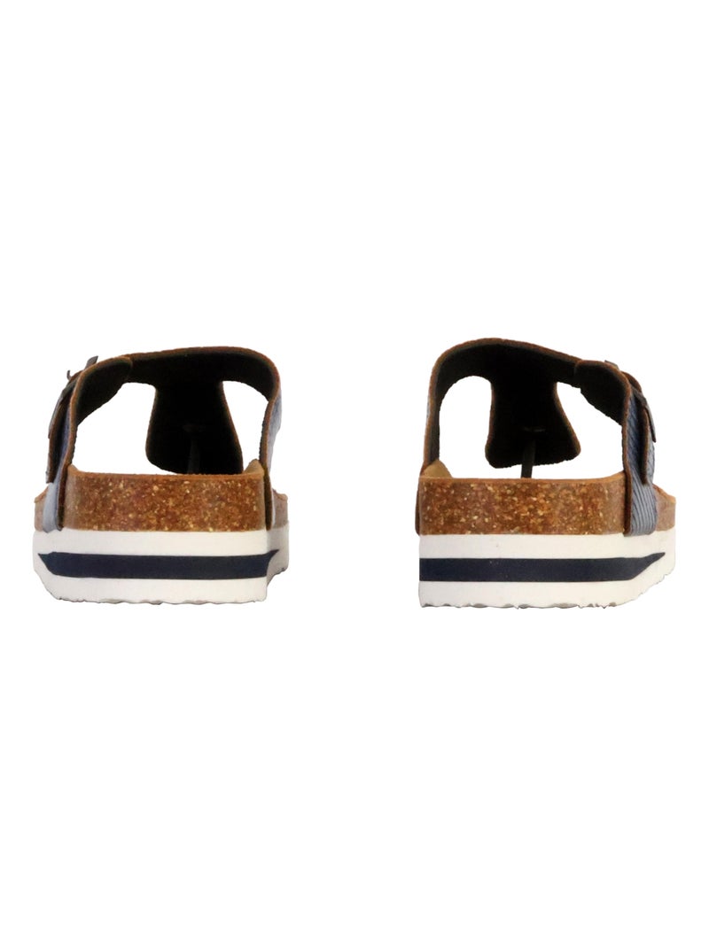 Mules Cuir Terre De Marins Rhodas Bleu marine - Kiabi