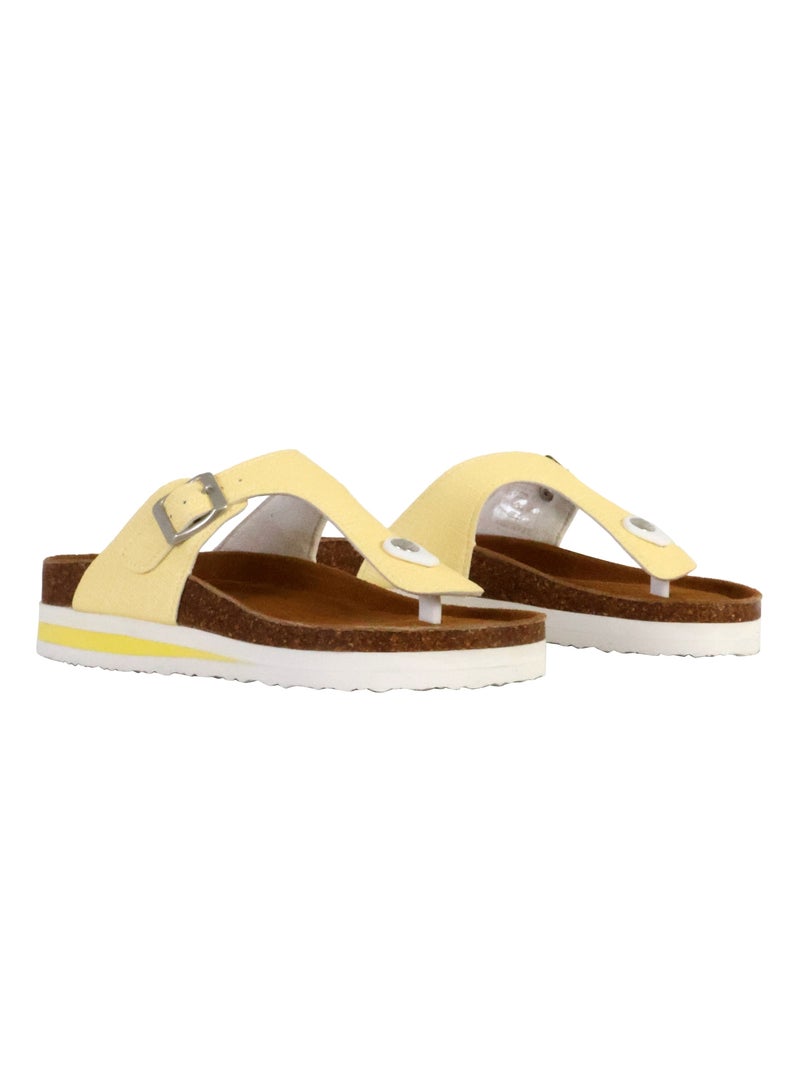 Mules Cuir Terre De Marins Rhodas Jaune - Kiabi