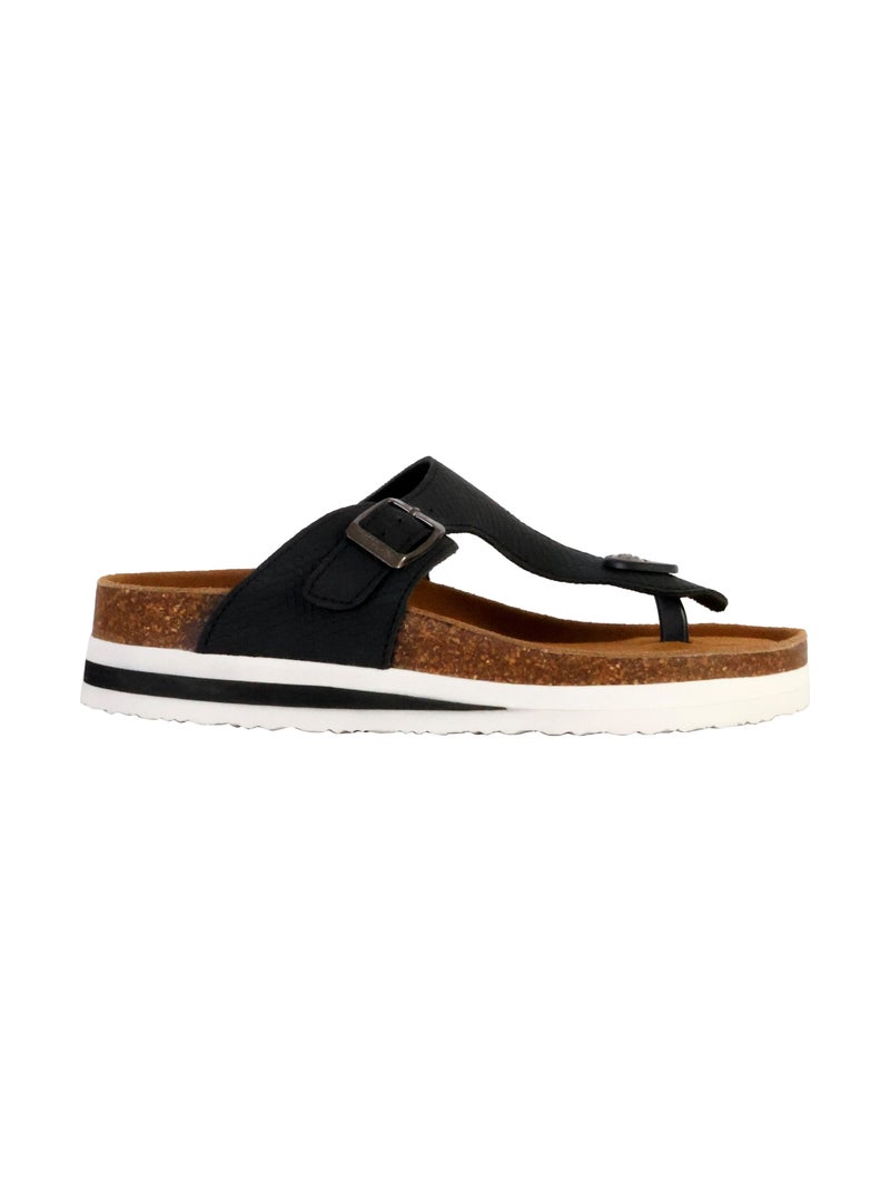 Mules Cuir Terre De Marins Rhodas Noir - Kiabi