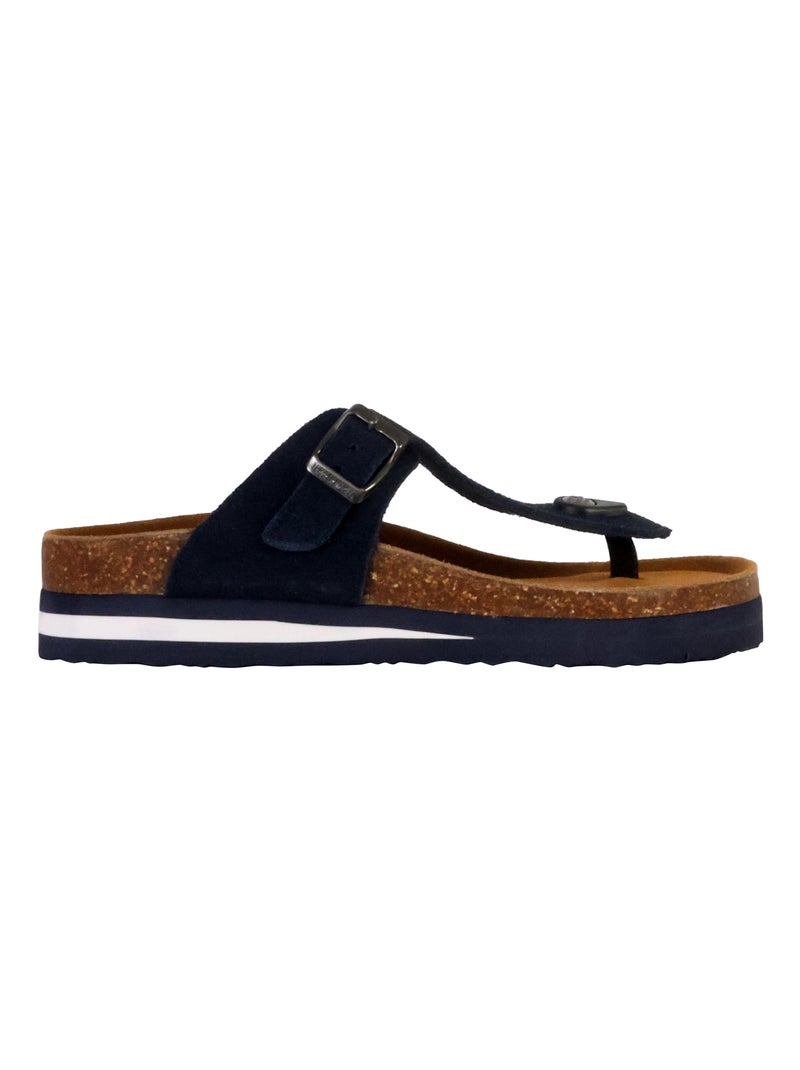 Mules Cuir Terre De Marins Rhodes Bleu marine - Kiabi