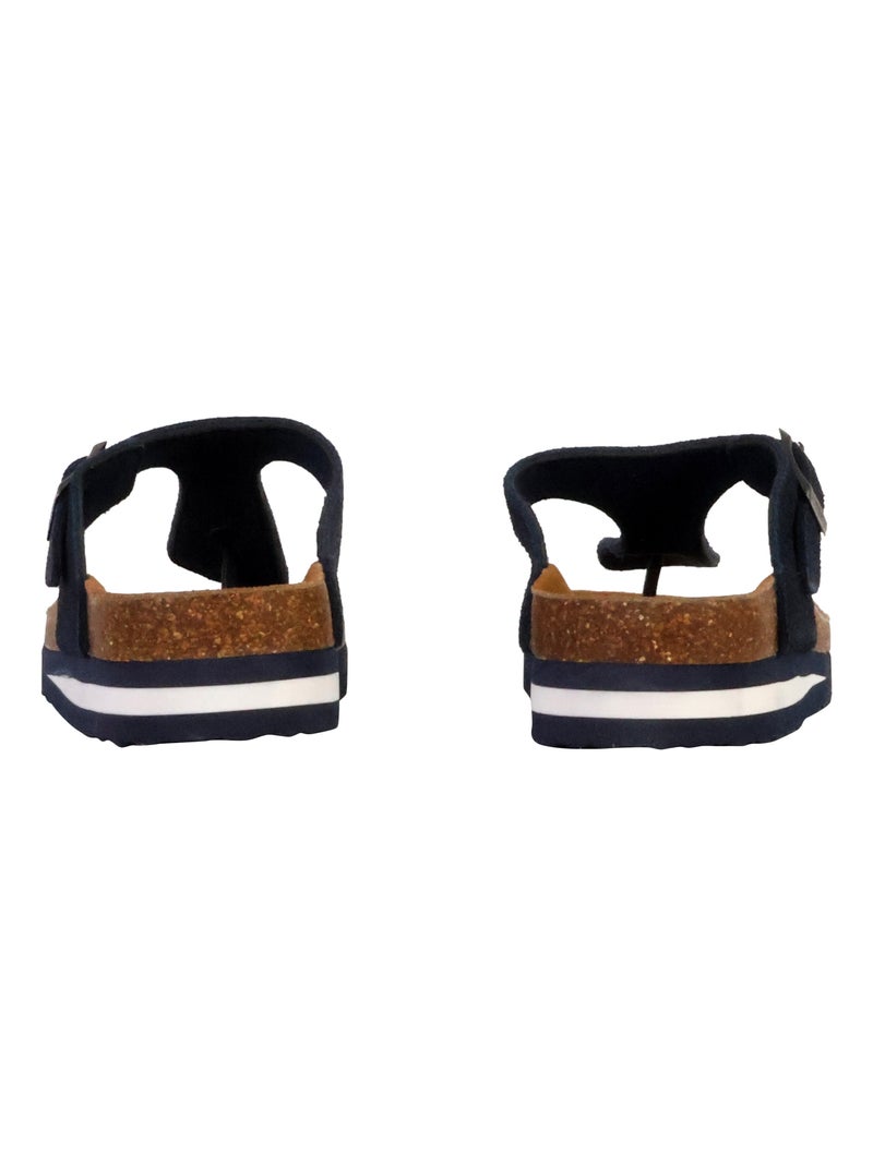 Mules Cuir Terre De Marins Rhodes Bleu marine - Kiabi