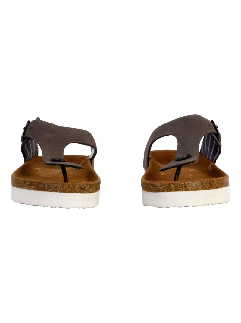 Mules Cuir Terre De Marins Rhodes Gris - Kiabi