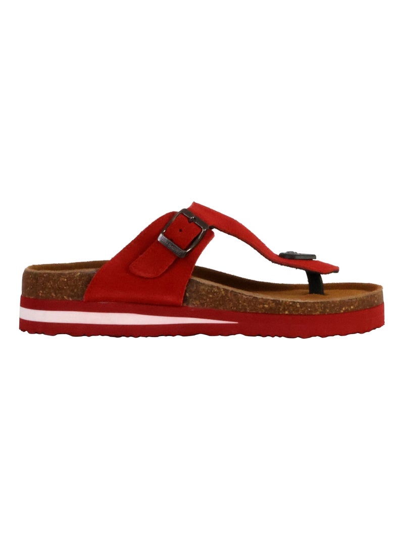 Mules Cuir Terre De Marins Rhodes Rouge - Kiabi
