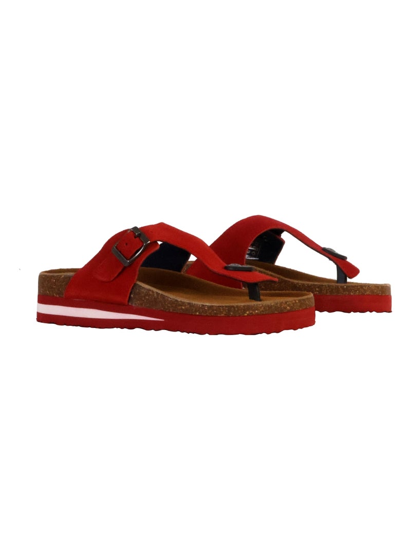 Mules Cuir Terre De Marins Rhodes Rouge - Kiabi