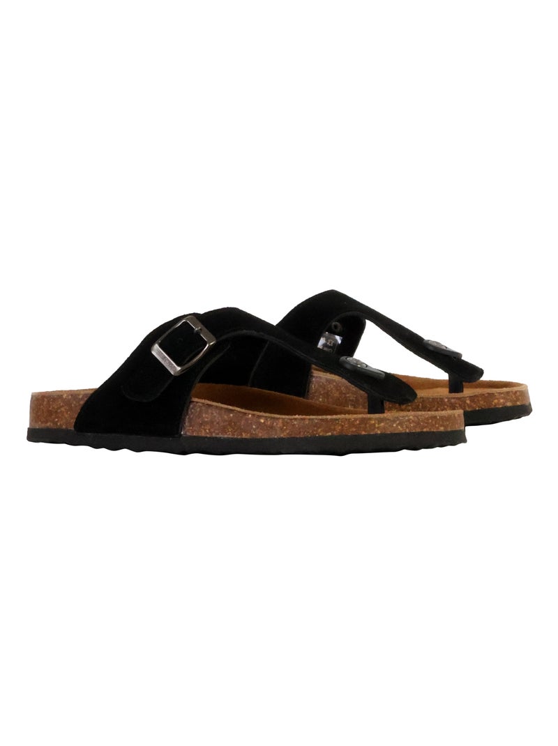 Mules Cuir Terre De Marins Saline Noir - Kiabi