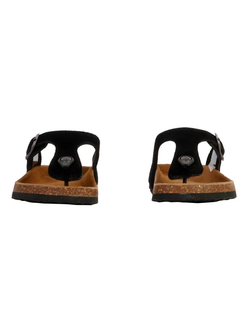 Mules Cuir Terre De Marins Saline Noir - Kiabi