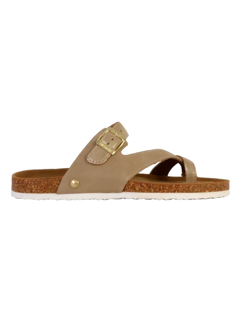 Mules Cuir Terre De Marins Siera Beige - Kiabi
