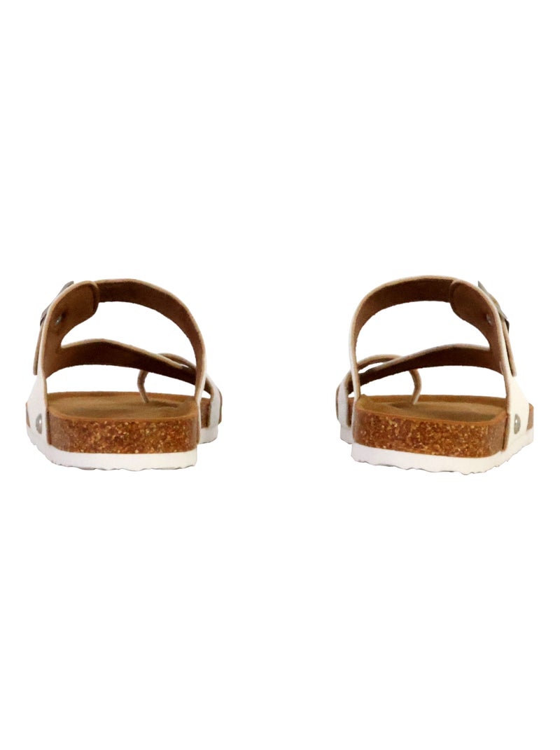 Mules Cuir Terre De Marins Siera Blanc - Kiabi
