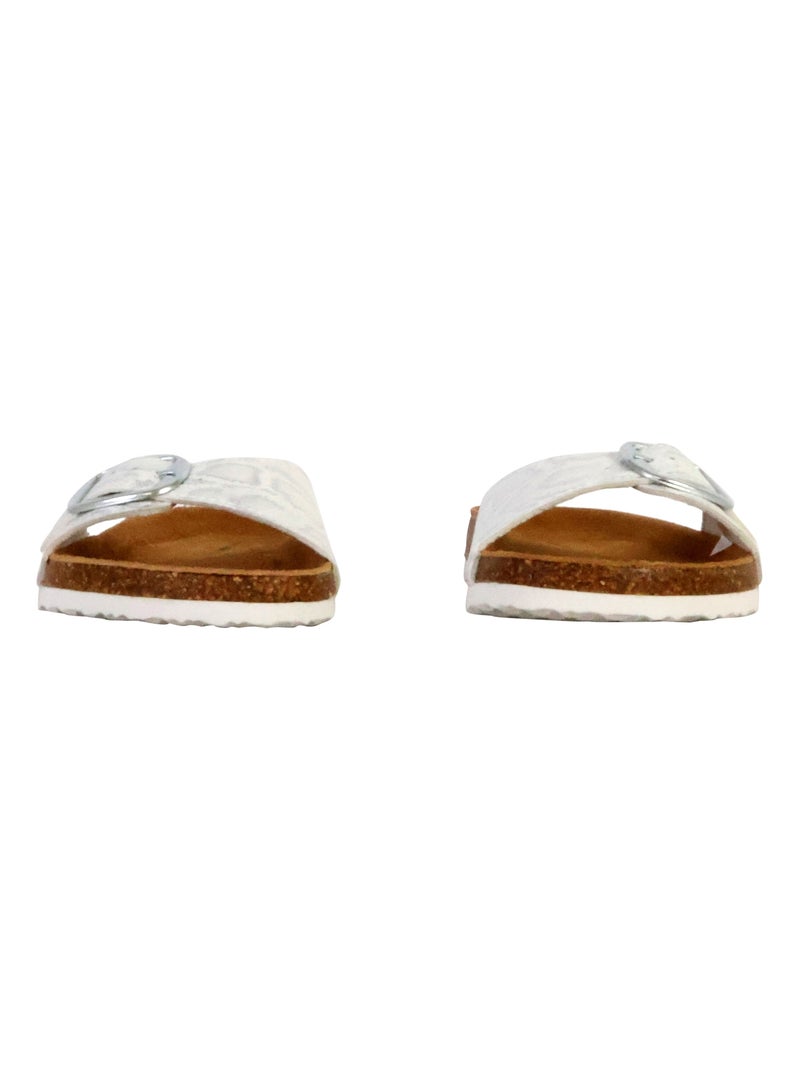 Mules Cuir Terre De Marins Trimiti Blanc - Kiabi