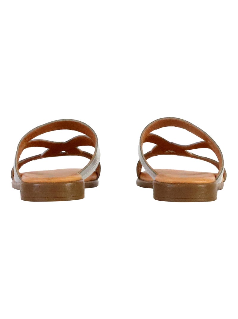 Mules Cuir The Divine Factory Alenoa Argent - Kiabi