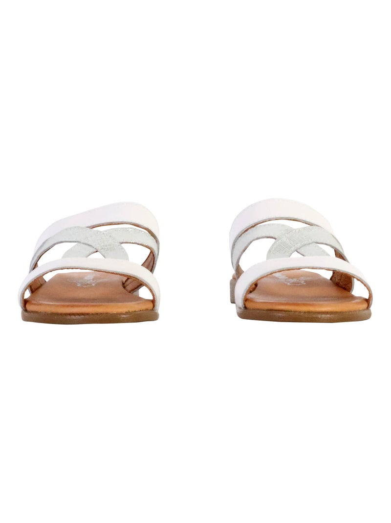 Mules Cuir The Divine Factory Alenoa Blanc - Kiabi