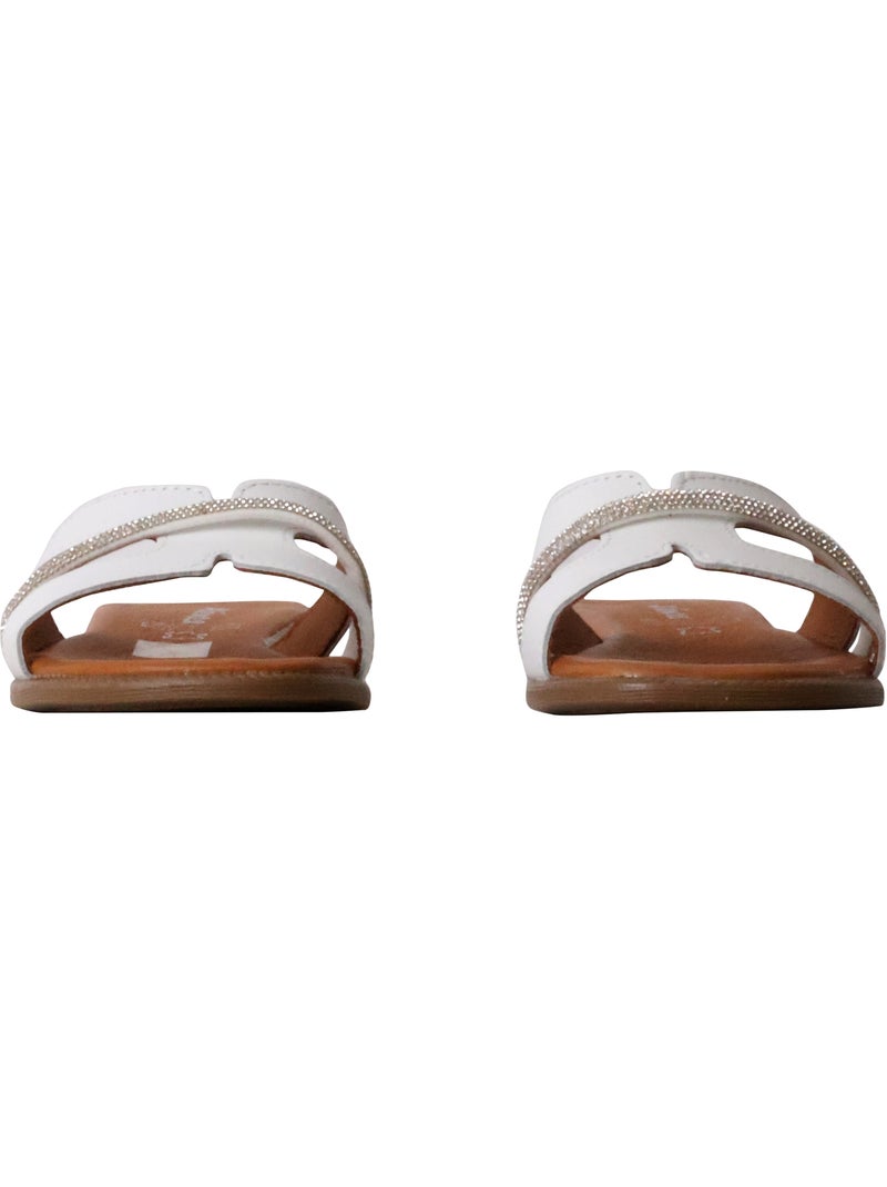 Mules Cuir The Divine Factory Alénoa Blanc - Kiabi